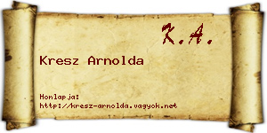 Kresz Arnolda névjegykártya